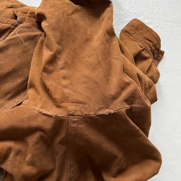 Vintage Neiman Marcus suede leather jacket brown bomber size 44 mens 90s - Picture 10 of 12